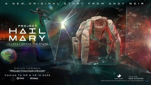 Ryan Gosling as Ryland Grace and Rocky the alien in Project Hail Mary (2026, Amazon MGM Studios)