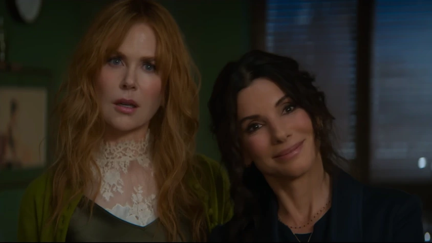 Sandra Bullock as Sally Owens and Nicole Kidman as Gillian Owens in Practical Magic 2, in theaters September 11 2026