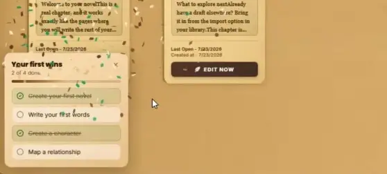 WriteO Getting Started Checklist showing completed and pending onboarding milestones